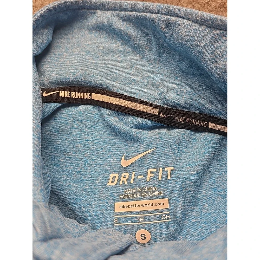 Nike Dri-FIT Running Pullover Womens Small Blue 1/4 Zip Shirt